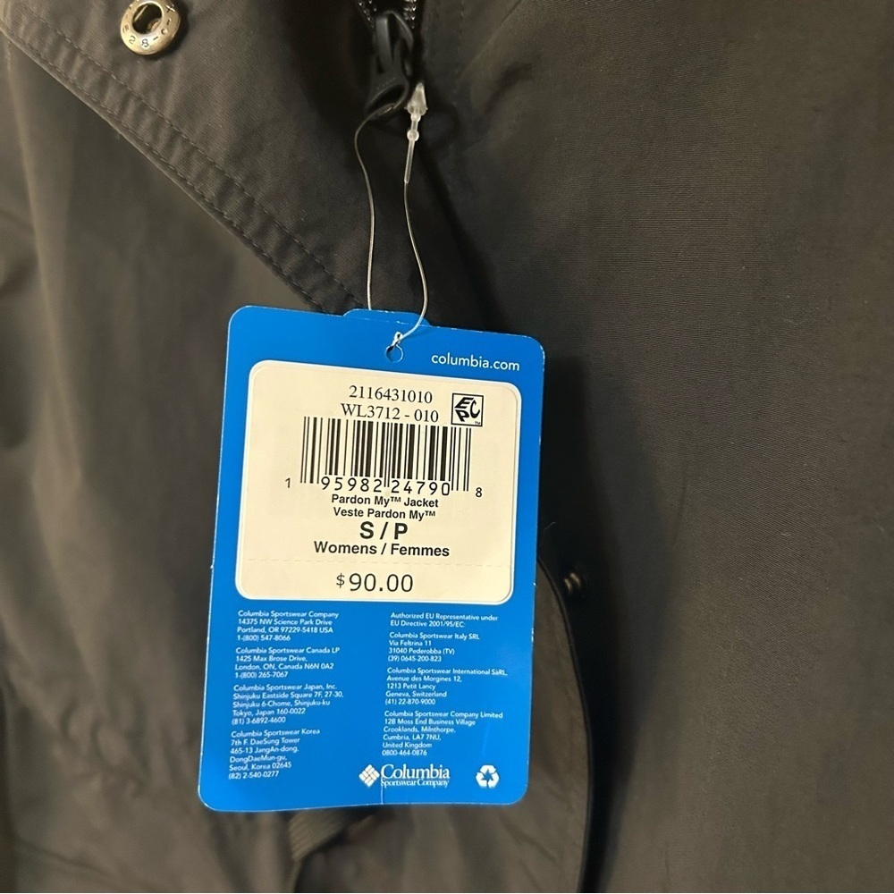 Columbia Women's Pardon My Jacket Hooded Rain Coat in Black Size S - Picture 7 of 12
